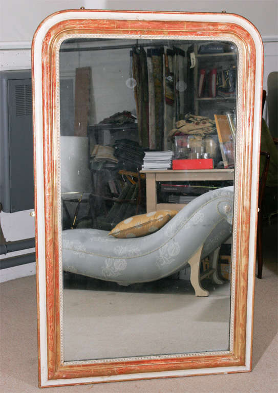 Wall mirror, cream and gilt wood, England circa 1900